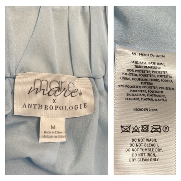 Anthropologie Mare Birdie Babydoll Mini Dress Size M Blue Texture - Picture 13 of 16